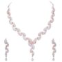 American Diamond CZ Rose Gold Plated Designer Necklace Set with Earrings