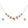 Swiss Cubic Zirconia 18K Rose Gold Plated Necklace Set for Women and Girls