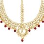 Gold Plated Kundan Pearl Maang Tikka Matha Patti Jewellery - Image 3