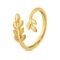 925 Sterling Silver Gold Plated Leafy Beauty Womens Leaf Ring