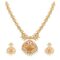Antique Gold Plated Saroja Short Necklace Set with Peacock Design