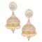 American Diamond CZ Traditional Ethnic Pearls Gold Plated Jhumka Earrings