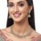 Antique Gold-Plated Artificial Stone Studded Necklace with Earrings Jewellery Set - Image 3