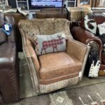 Catherine Croc white/light brown Puma swivel-glider chair
