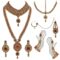Lucky Jewellery Bridal Dulhan Designer 18k Gold Plated Gold Red Color Pearl Stone Set