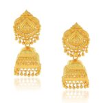 24KT Micron 1 gram Gold Square Umbrella design Traditional Jhumka Earrings
